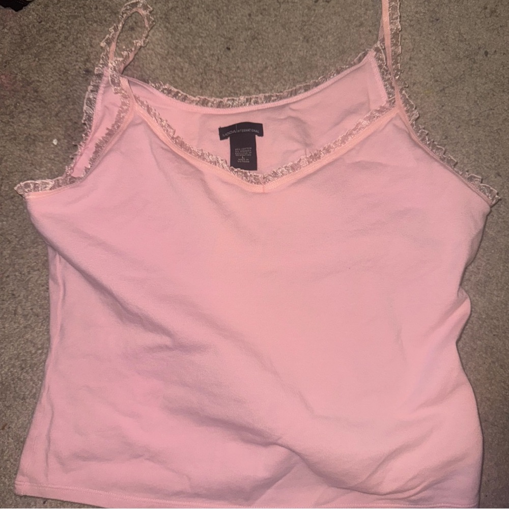 Pink Frill Tank Top Cami